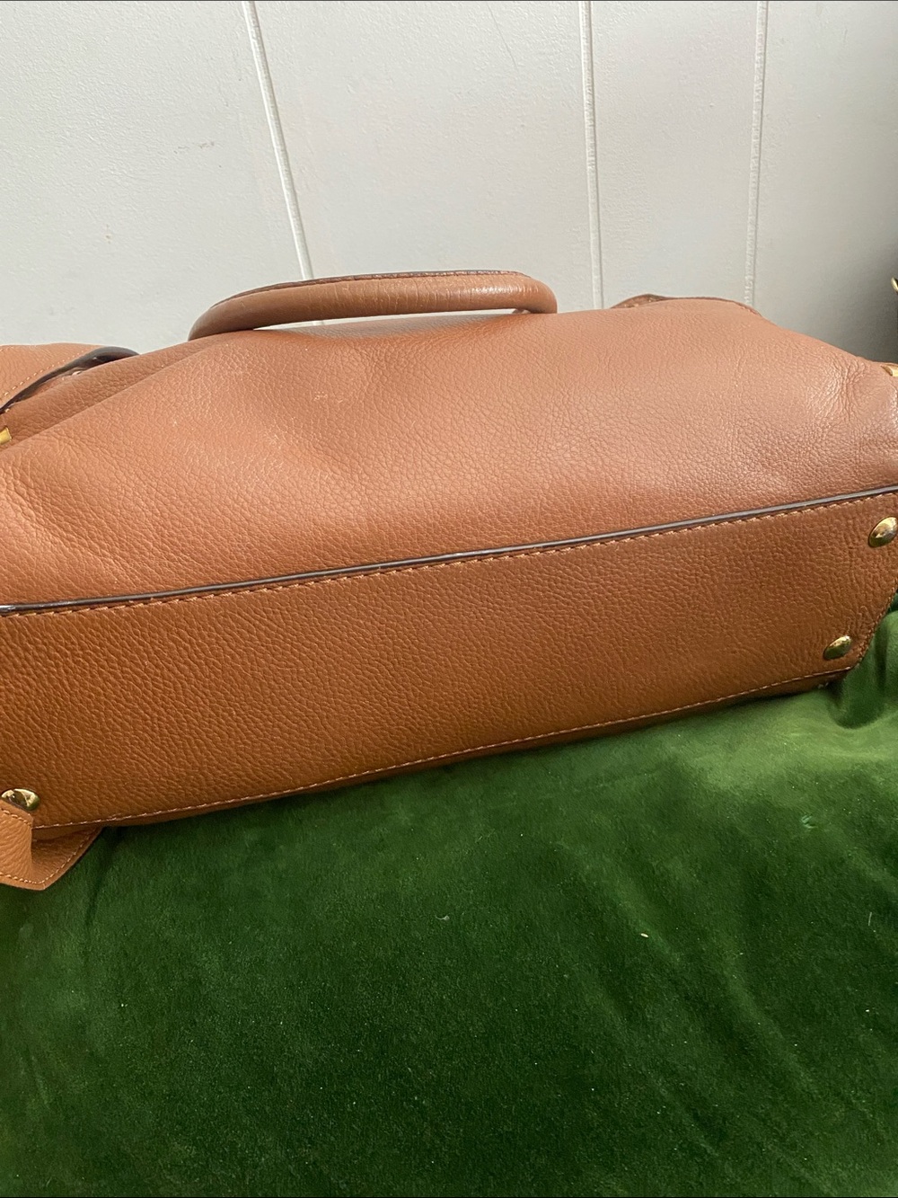 Michael Kors Cognac Leather Satchel with Gold Hardware - Picture 5 of 7